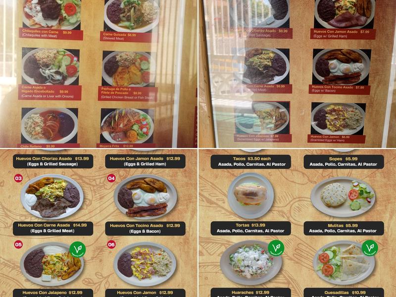 Kailey's Restaurant Menu