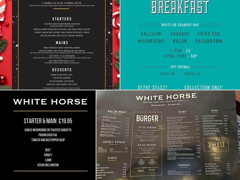 White Horse Menu