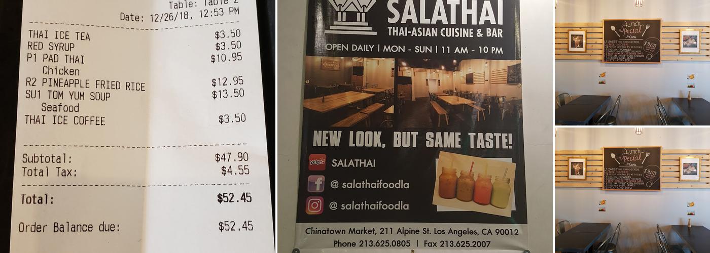 Salathai Restaurant Menu