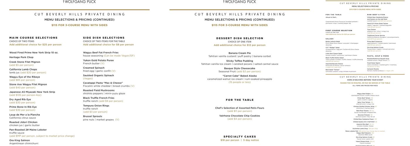 Wolfgang Puck Menu