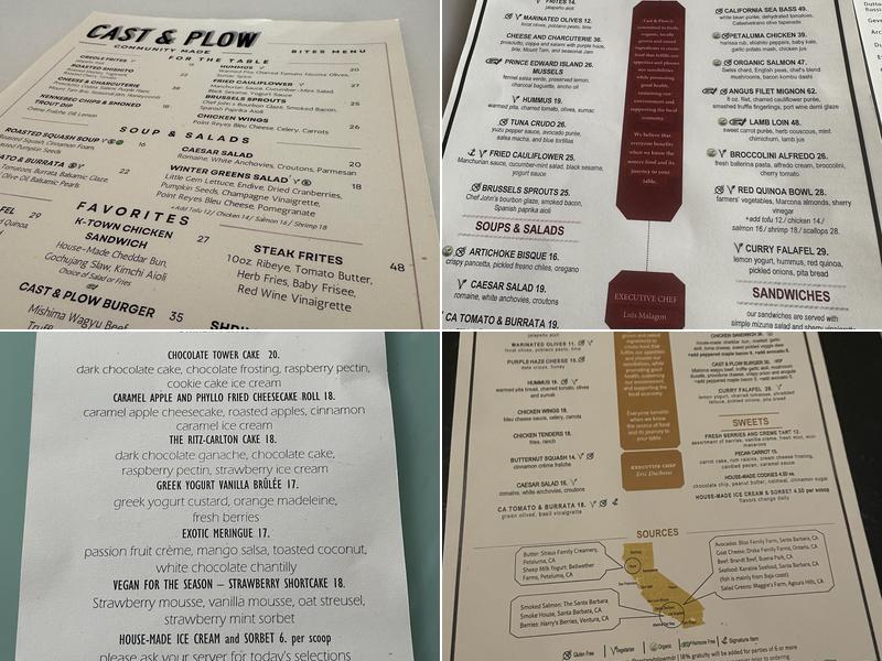 Cast & Plow Menu