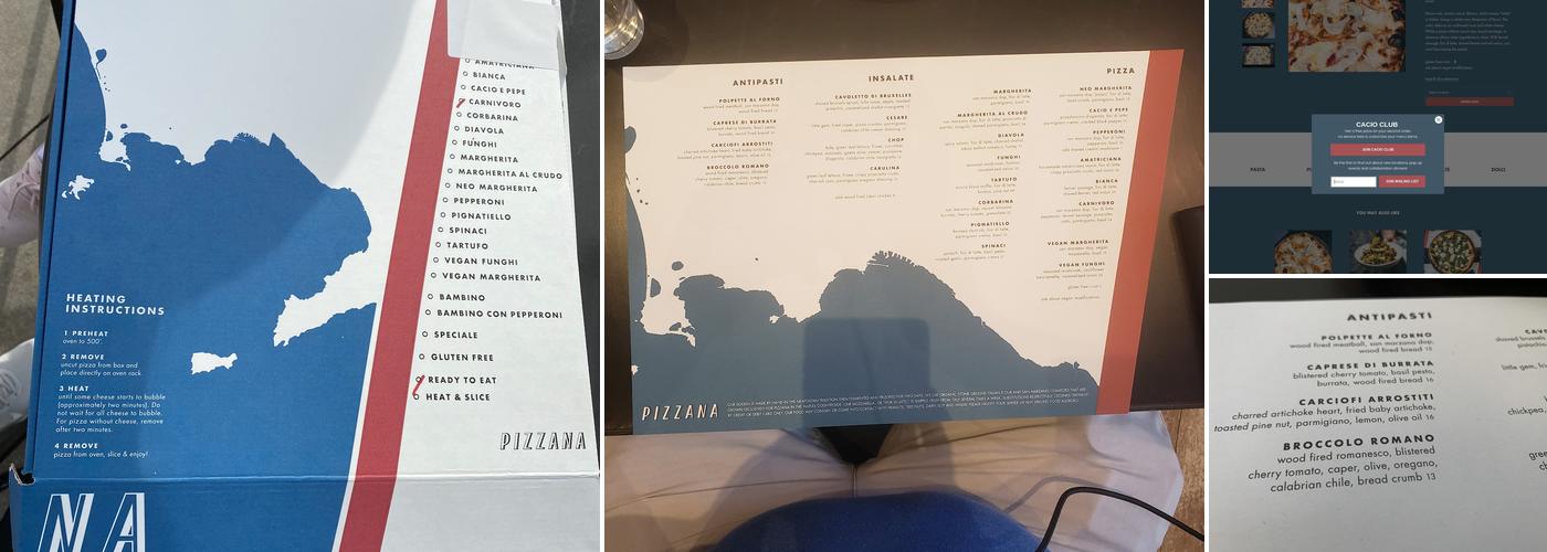 Pizzana Menu