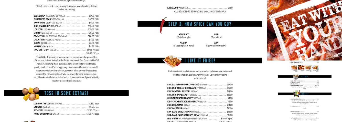 The Boiling Crab Menu
