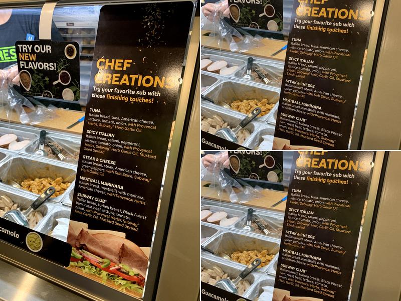 Subway Menu