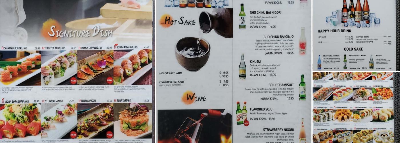 AMI Japanese Restaurant Menu