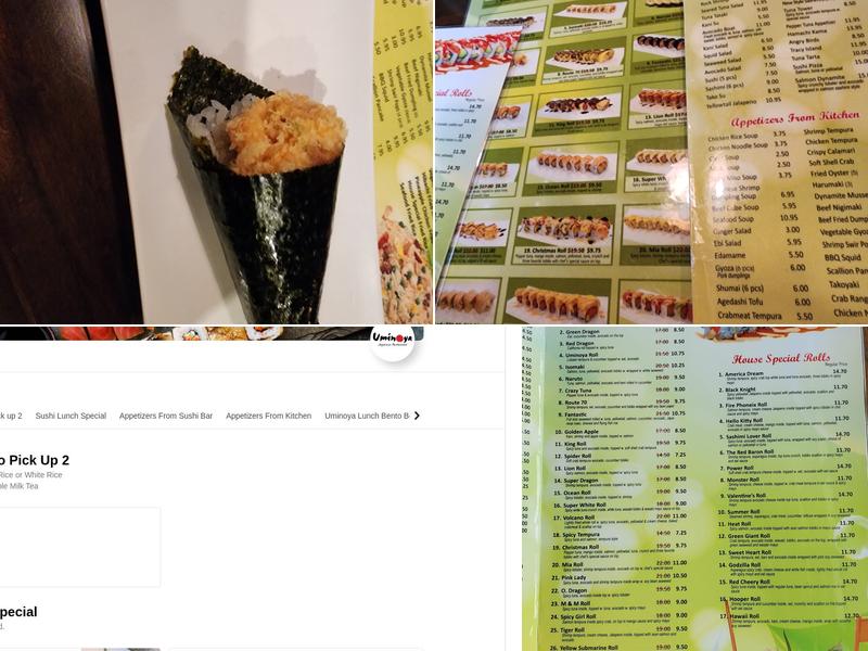 Uminoya Sushi & Hibachi Restaurant Menu