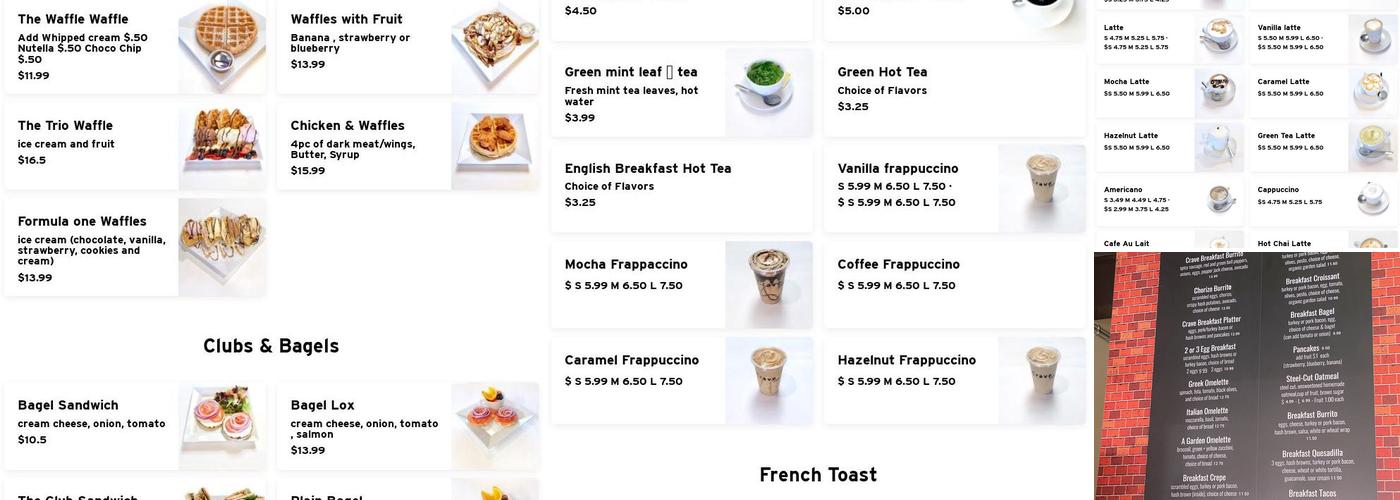 Crave Cafe Menu