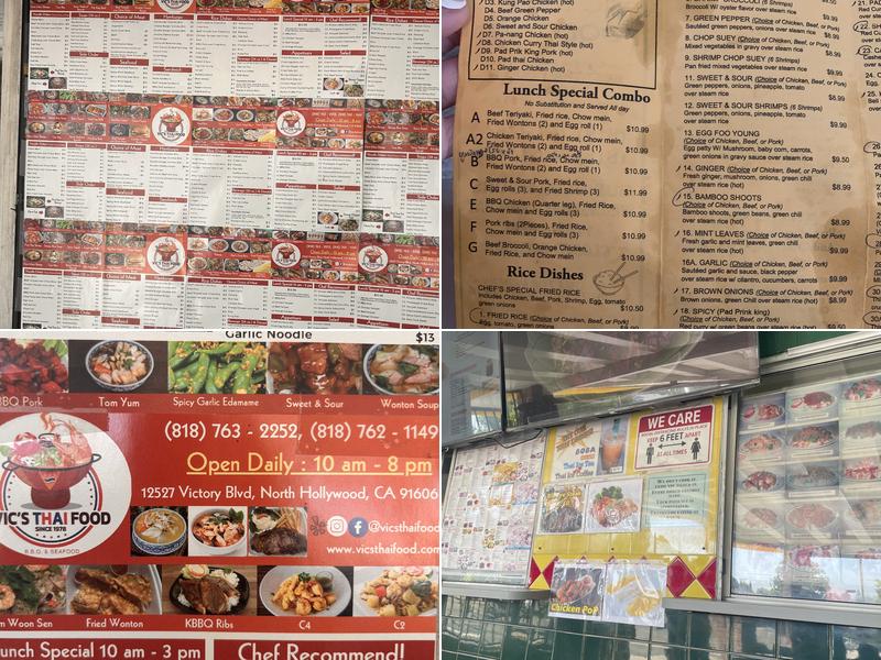 Vic’s Thai Food to go Menu