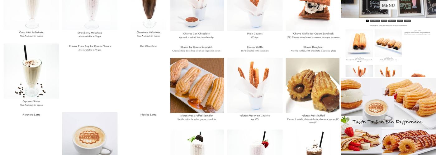 Happy Days Cafe Menu