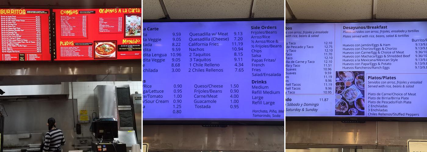 El Taco Llama Menu