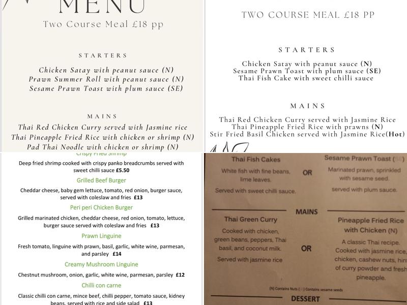 Jolly Farmers North Creake Menu