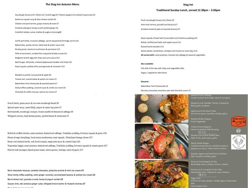 Stag Inn Menu
