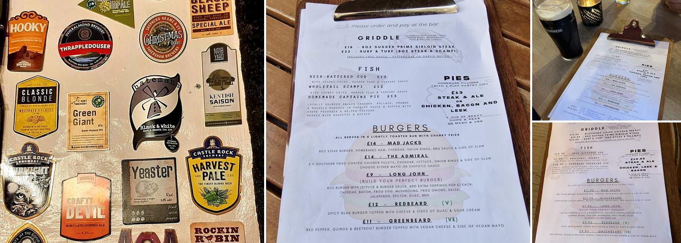 Ye Olde Pumphouse Menu