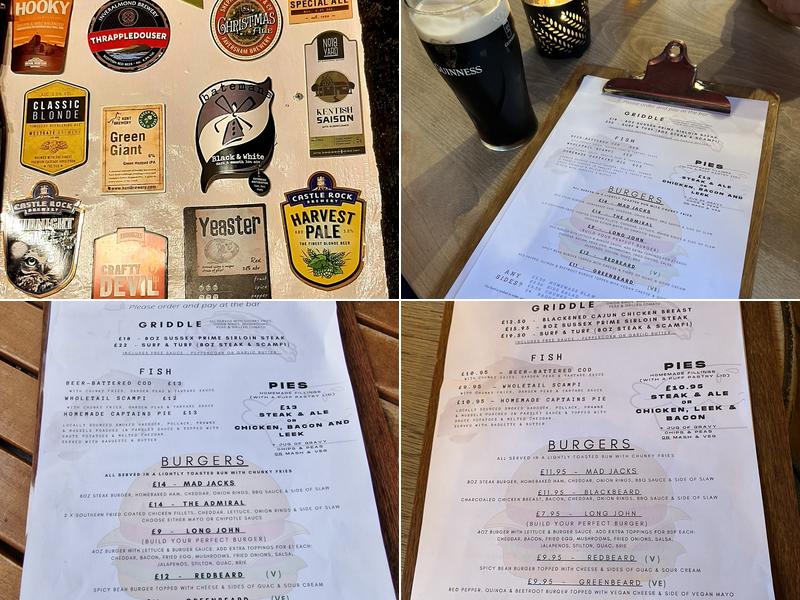 Ye Olde Pumphouse Menu