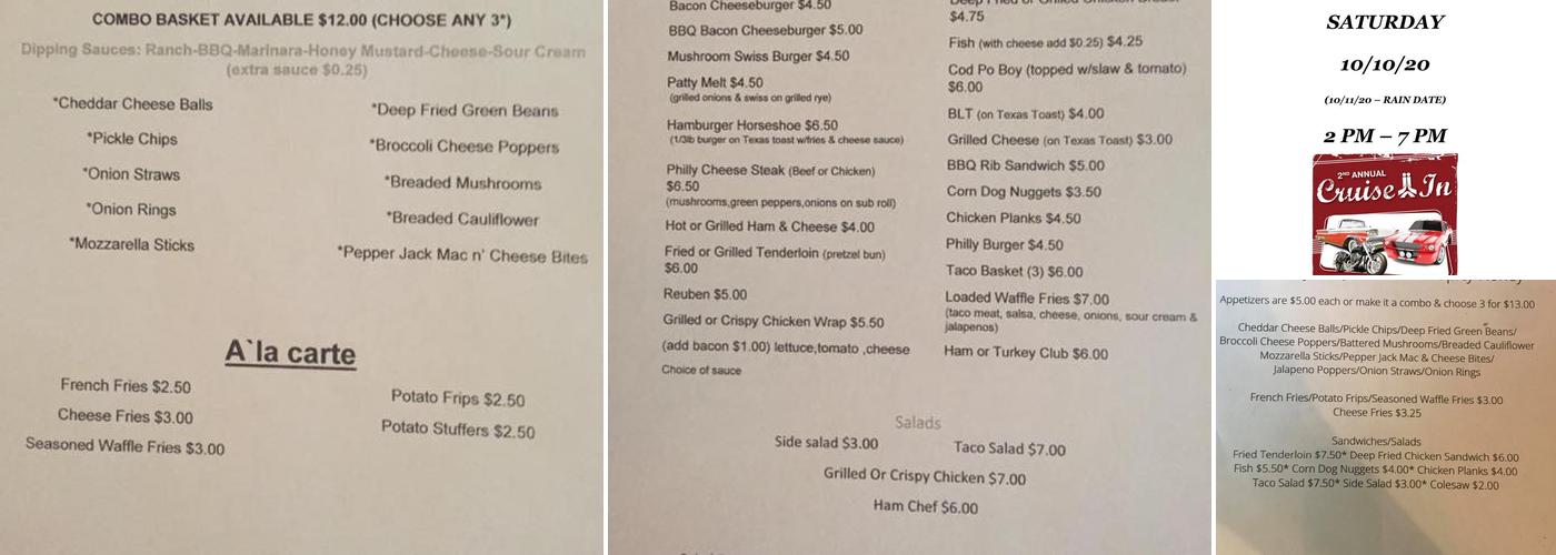 Shandy's Pub And Grub Menu