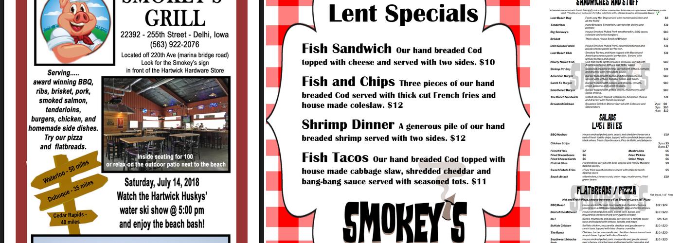 Smokey’s Lost Bar and Grill Menu