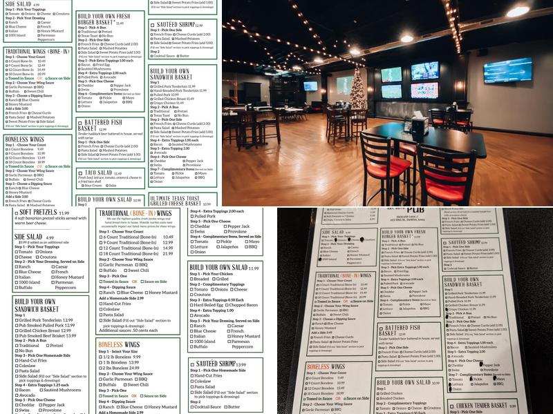 Murphy's Pub DeWitt Menu