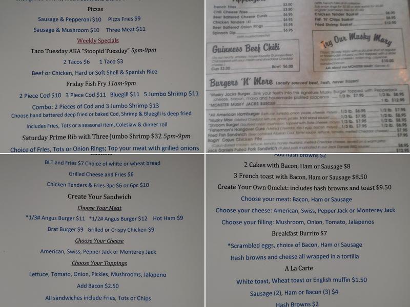 Musky Jacks Bar & Grill Menu