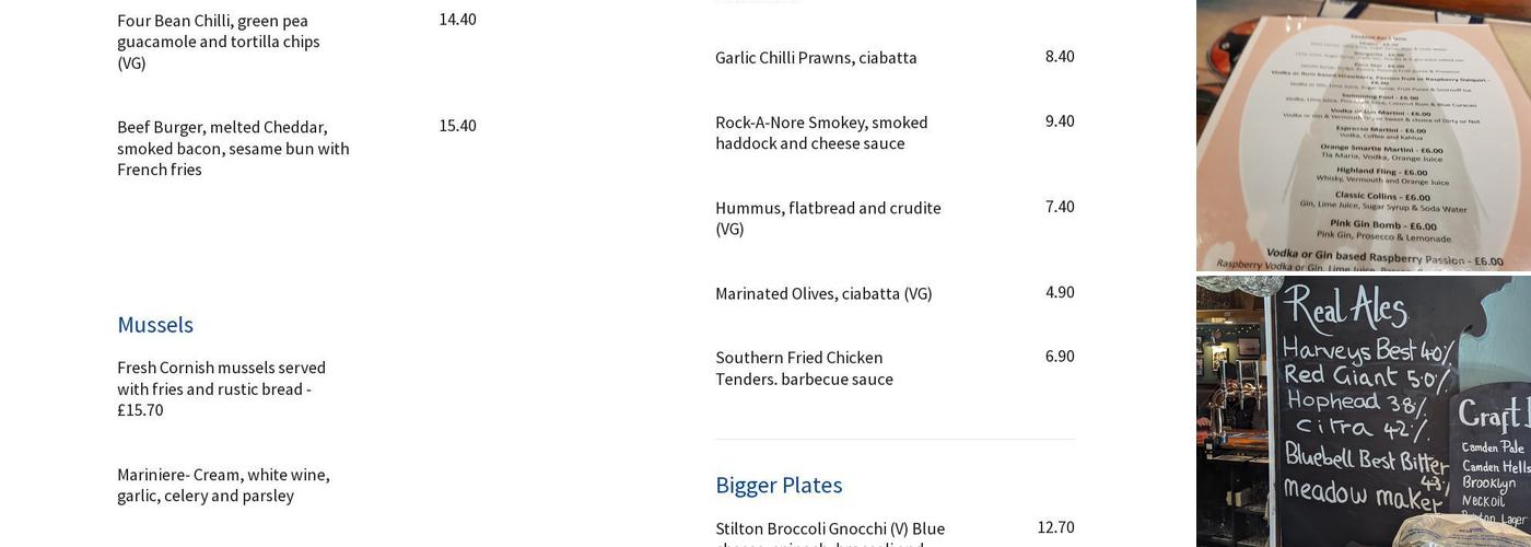 The Dolphin Inn Menu