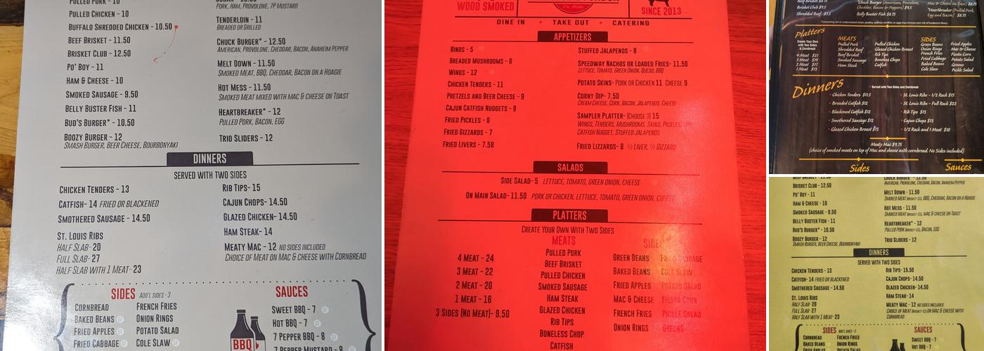 Barbecue and Bourbon Menu