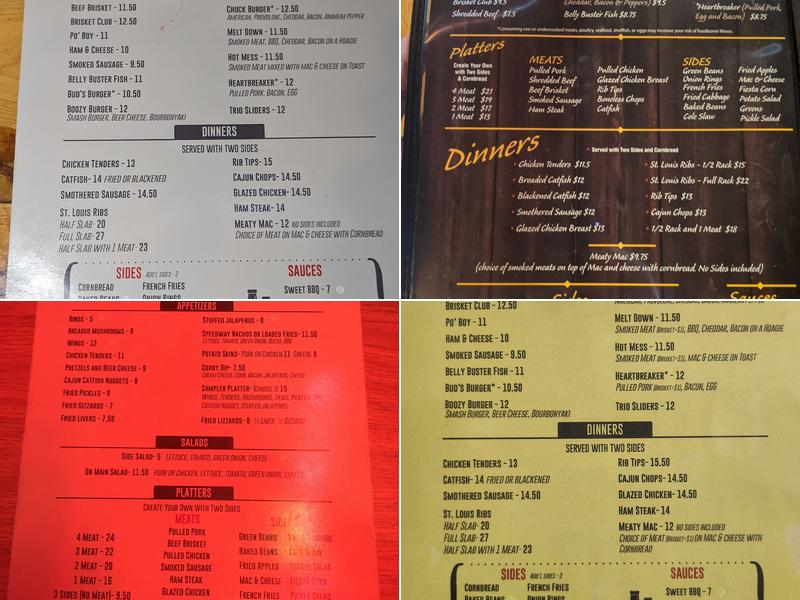 Barbecue and Bourbon Menu