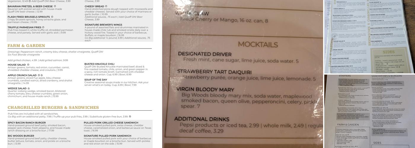 Big Woods Speedway Menu