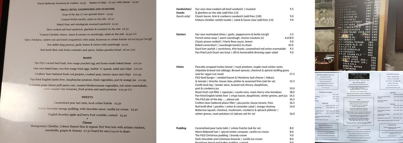 First In Last Out Menu