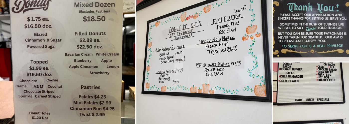 Donuts Delight Menu