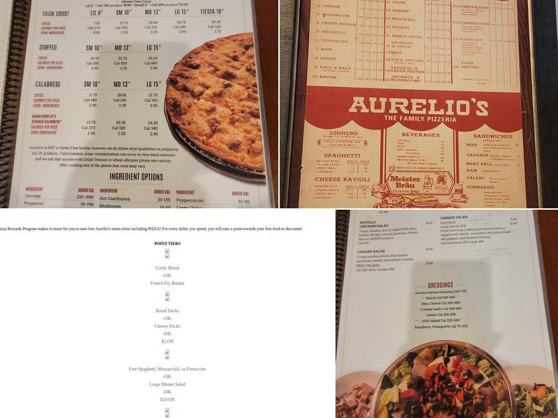 Aurelio's Pizza Las Vegas Menu