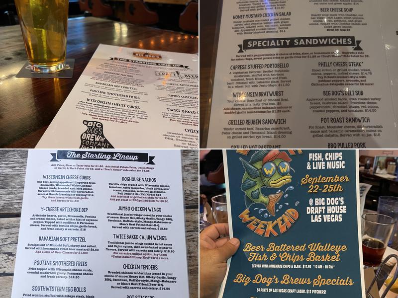 Big Dog's Brewing Company Menu