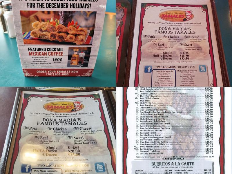 Dona Maria Tamales-Northwest Menu