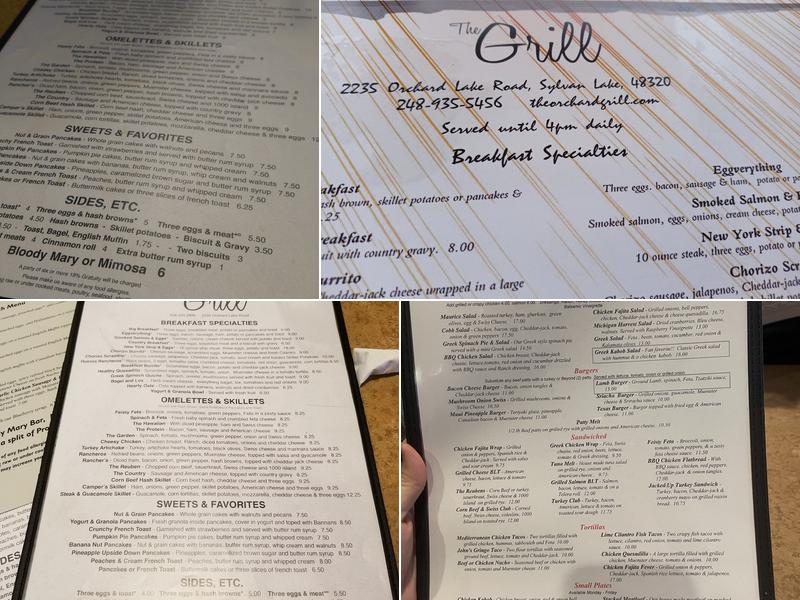 The Grill Menu