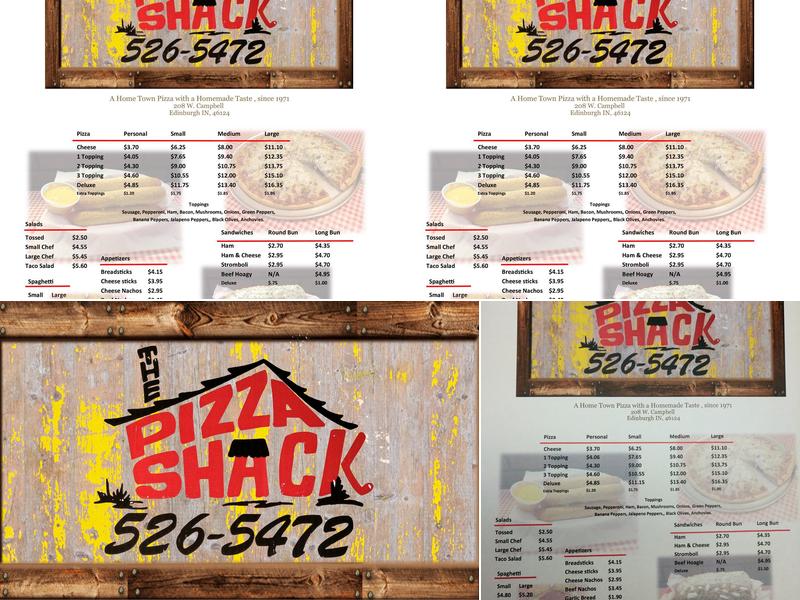 Pizza Shack Menu