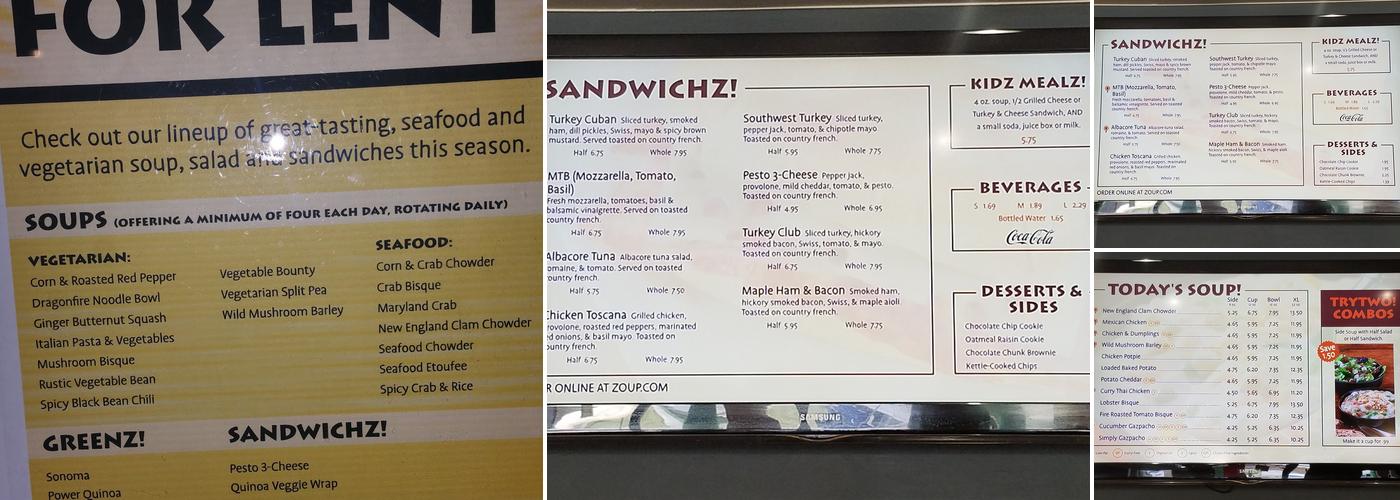 Z!Eats (Formerly Zoup!) Menu