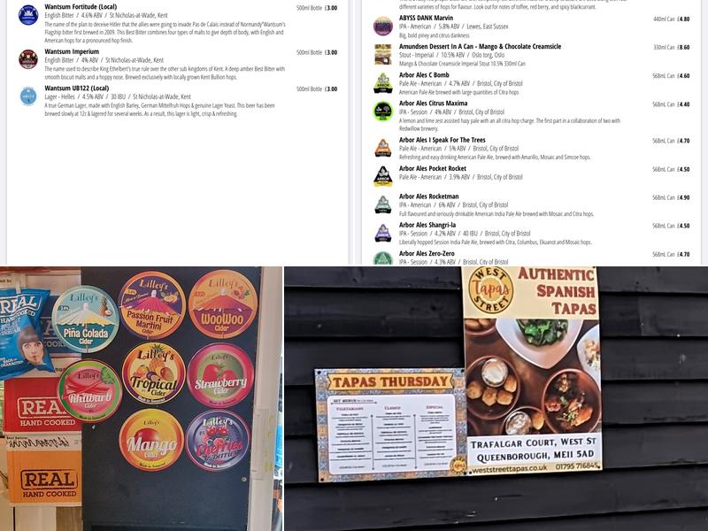 Admiral's Arm Micropub Menu