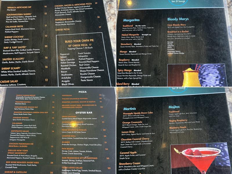 The Cove Bar & Lounge Menu