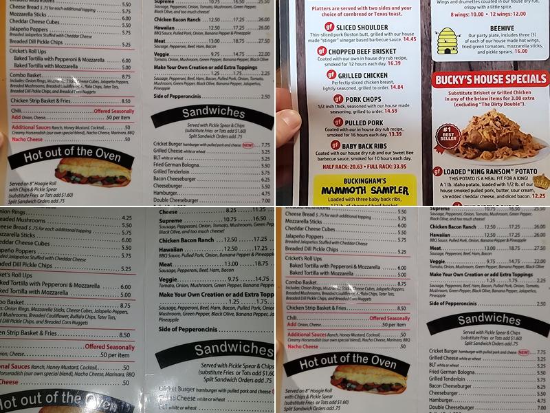 Cricket's Menu
