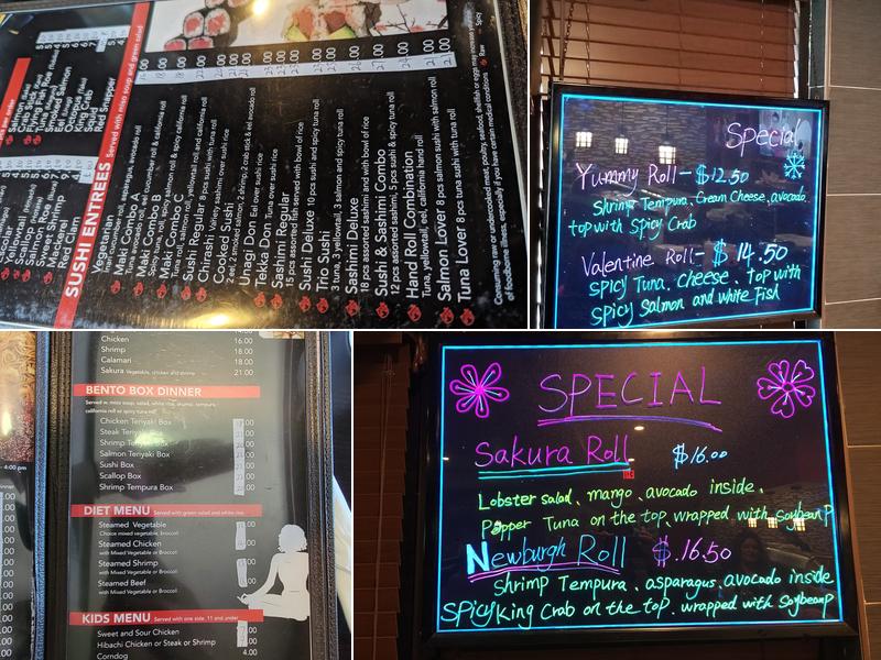 Sakura Japanese Restaurant Menu