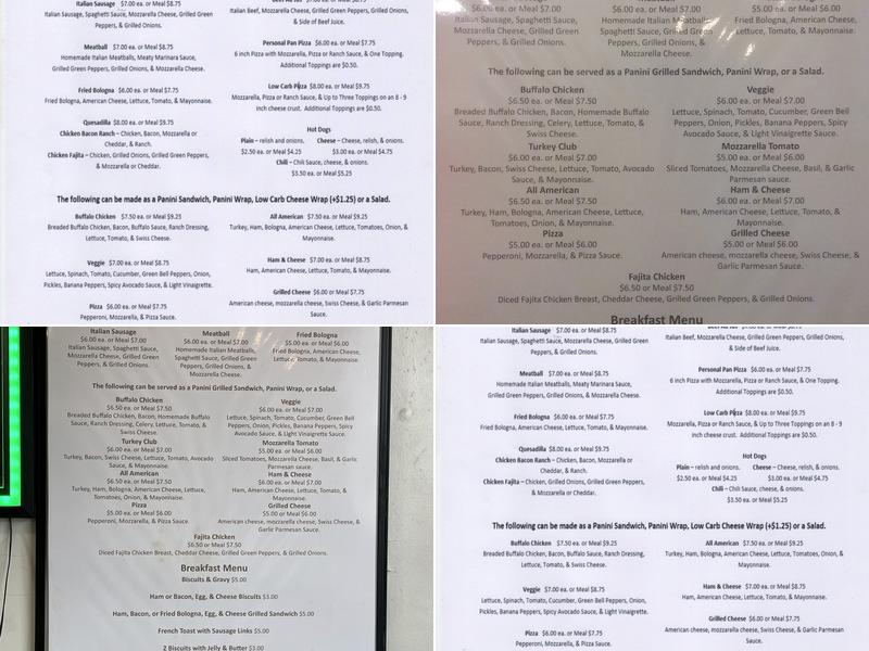 Mike's pit stop Menu