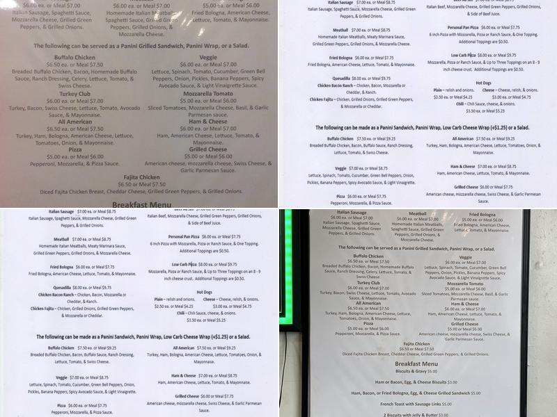 Mike's pit stop Menu