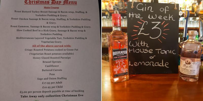 The White Horse Menu