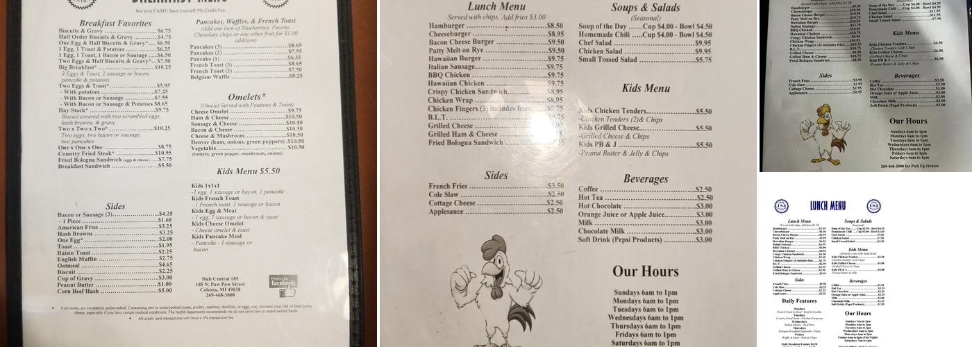 Hub Central 185 Menu