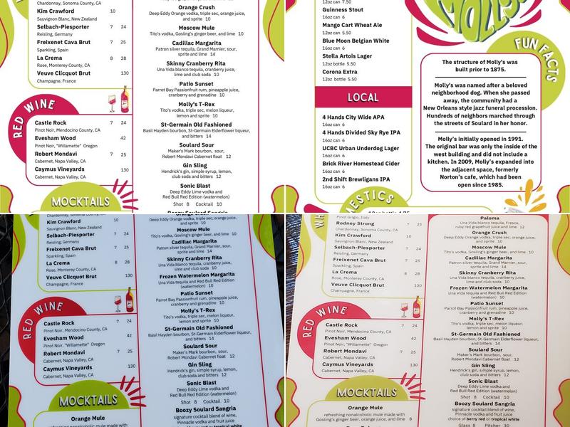 Molly's in Soulard Menu