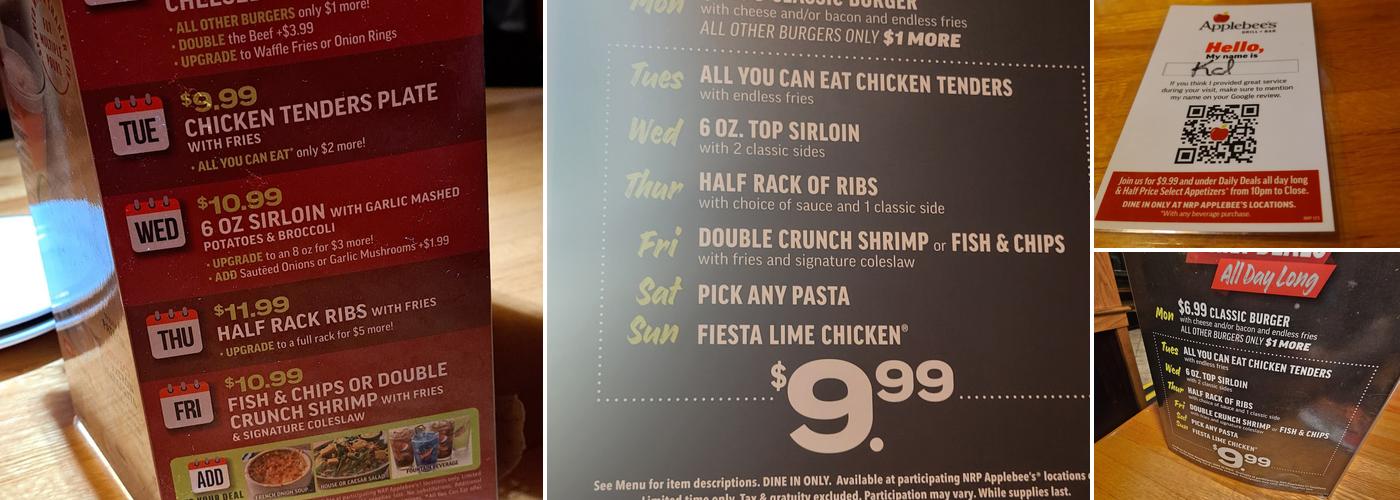 Applebee's Grill + Bar Menu
