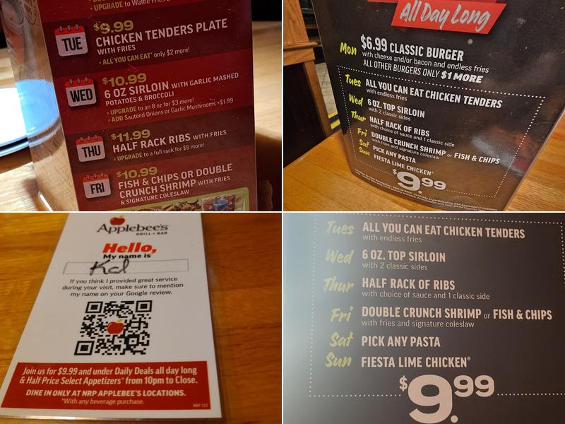 Applebee's Grill + Bar Menu
