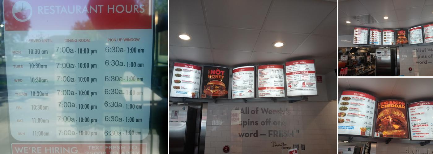 Wendy's Menu