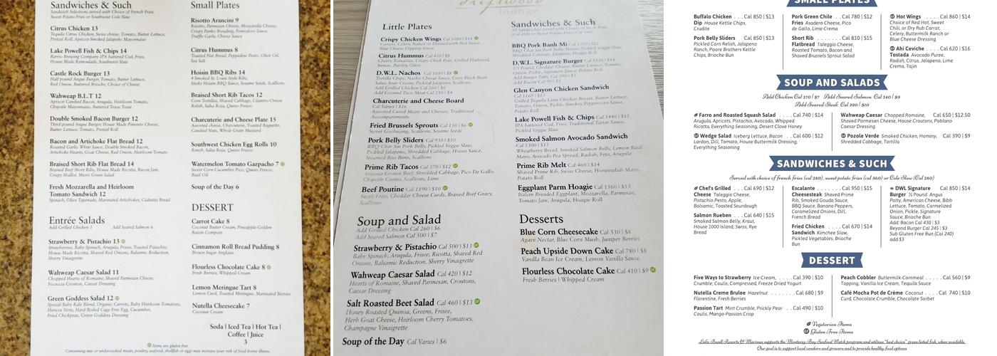 Driftwood Lounge Menu