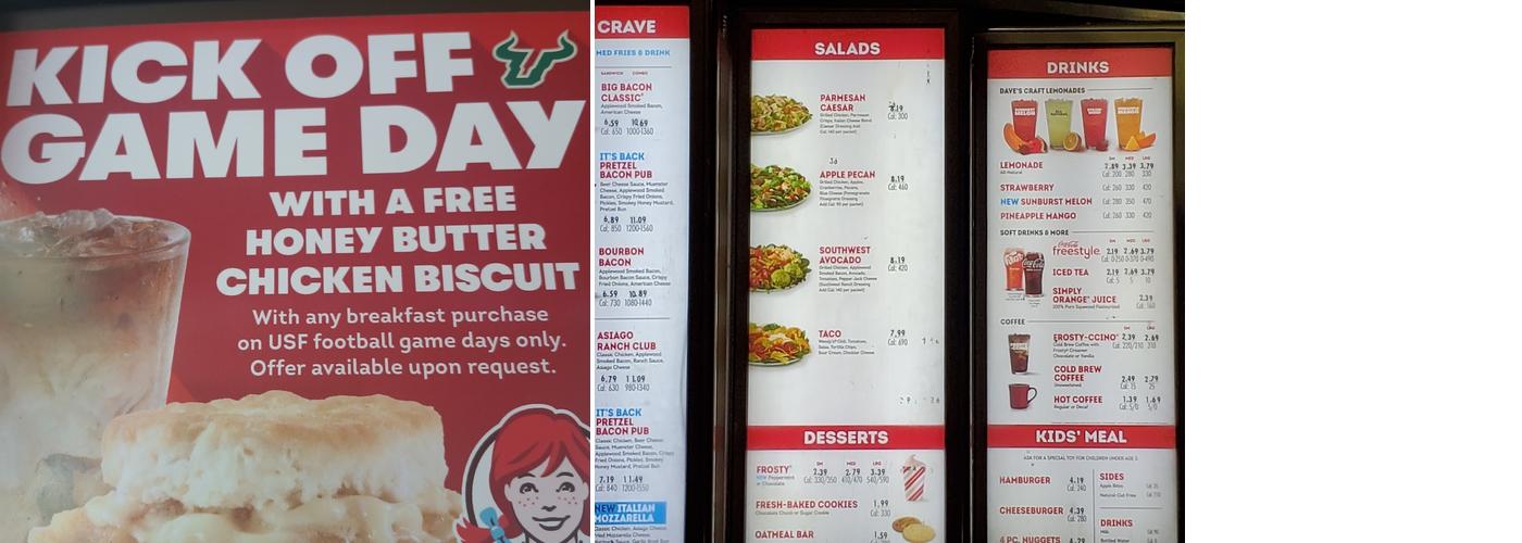 Wendy's Menu