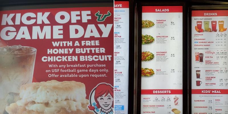 Wendy's Menu