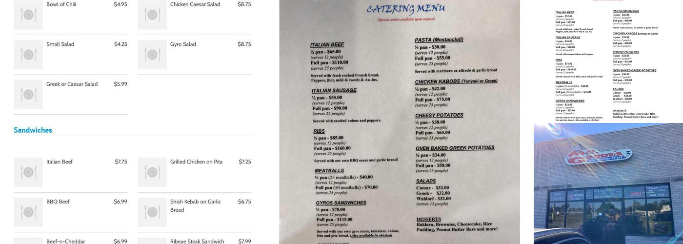 Mr Goody's Menu